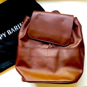 Poppy Barley brown leather backpack